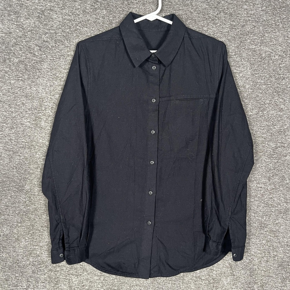 Lululemon Full Day Ahead Shirt Womens Small Black Long Sleeve Button Up Stretch